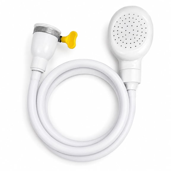 Portable Faucet Shower Sprayer, 51-Inch Flexible Hose with Clamp for Round Sink Faucets, Handheld Rinse Attachment for Hair Washing and Pet Bathing
