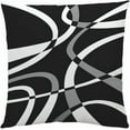 thumbnail image 2 of Set of 4 Black and White Abstract Throw Pillow Covers 18x18 Inch Modern Geometric Grey Black and White Abstract Cushion Cases for Living Room Porch Couch Chair Sofa, 2 of 6