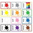 thumbnail image 2 of EeaseMX 12 hojas de tarjetas de colores para aprender palabras, tarjetas cognitivas en inglés, tarjetas de memoria impermeables con letras en inglés para niños (12 colores), 2 of 7