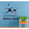 thumbnail image 1 of Helicopter Chopper Plane Stars Cartoon Customized Wall Decal - Custom Vinyl Wall Art - Personalized Name - Baby Girls Boys Kids Bedroom Wall Decal Room Decor Wall Stickers Decoration Size (10x8 inch), 1 of 2