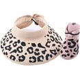 thumbnail image 2 of CoCopeaunts Women's Sun Visors Beach Straw Sun Hat Wide Brim Foldable Lightweight Ponytail Hat Casual Leopard Roll Up Bow Visor Summer, 2 of 8