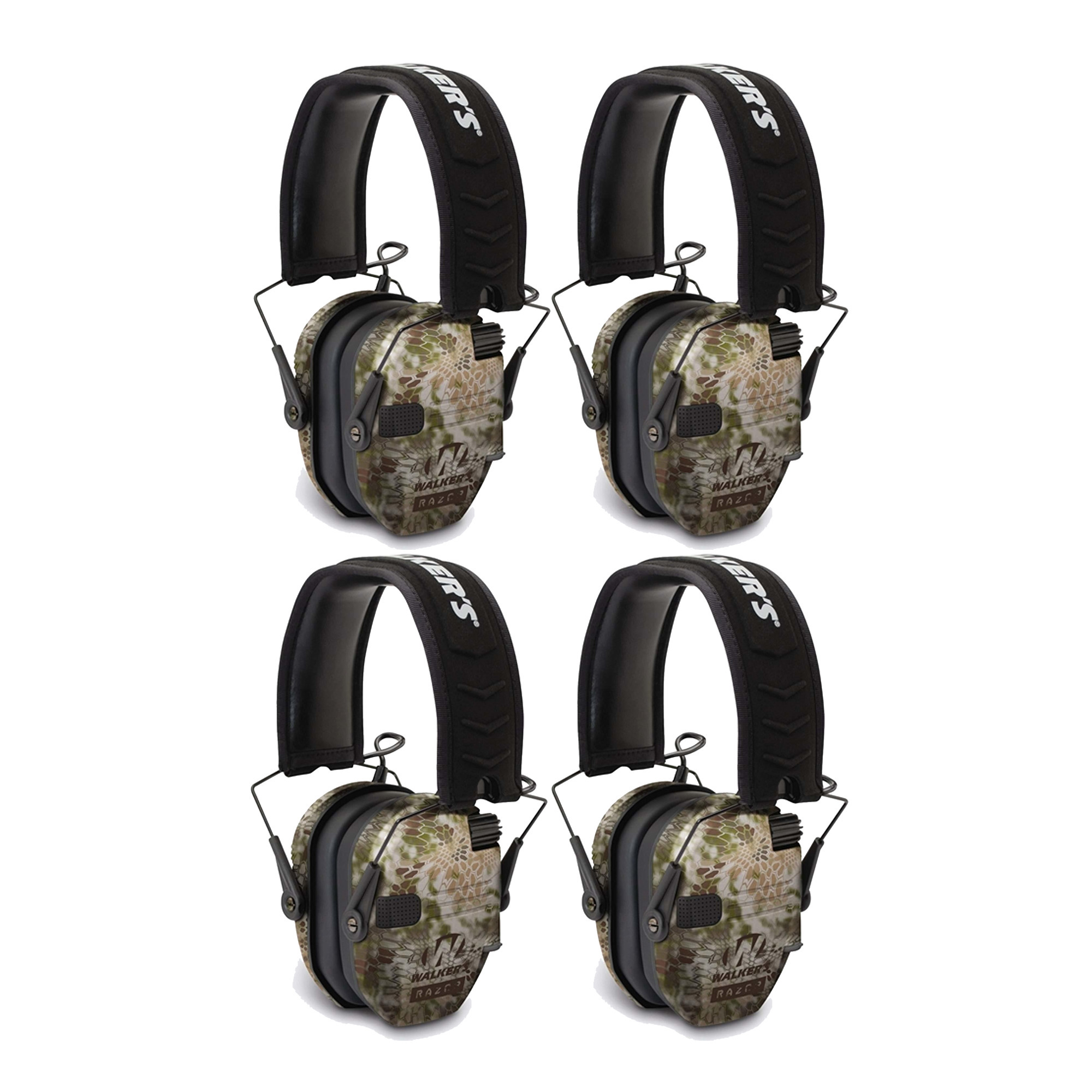 Walker's Razor Slim Electronic Shooting Muffs 4Pack, Kryptek Camo