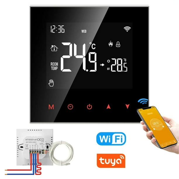Termostato inteligente wifi para calderas de agua/gas, termostato digital para