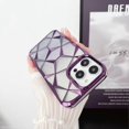 thumbnail image 3 of For iPhone 16 Pro Max Case Electroplating Rhombus Design TPU Gradient Phone Cover - Black, 3 of 4