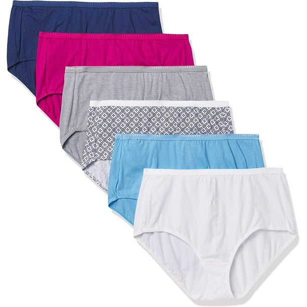 Hanes Ultimate Women's Brief Panties Pack, Breathable Briefs, Moisture ...