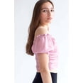 thumbnail image 4 of Ragstock Mauve Puff Sleeve Ruched Top, 4 of 4