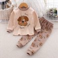 thumbnail image 2 of KPOPLK Pajama Sets for Boys & Girls Toddler Baby Kids Soft Snug fit Pjs Sleepers for Birthday Holiday Clothes Size 3-4 Years,Brown, 2 of 4