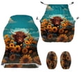 thumbnail image 2 of Liuqpwys Highland Cow 4 PCS Gaming Chair Cover Fashion Rotating Backrest and Seat Protectors Anti-Slip Sunflower Gaming Chair Covers Set for Home, Shop, Office, 2 of 8