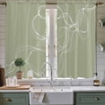 thumbnail image 2 of Sage Green Kitchen Curtains, Minimalist Abstract Modern White Art Light Filtering Window Curtain Panels, 2Pcs Rod Pocket Window Treatments Set for Living Room Bathroom Bedroom 42x63 Inches, 2 of 9