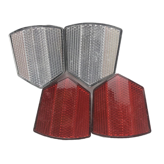 Becaristey Bike Rear Tail Light Reflector Plastic Tail Light Portable Night Sports Biking Road Cycling Reflective Lamp Supplies White 1Set