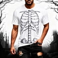 thumbnail image 2 of Tfken T-Shirts For Men Halloween Skeleton Graphic Short Sleeve Tees T Shirt Casual Crewneck Tops Tshirts Male Lightweight T-Shirts Clothes Size Xxxxxl White, 2 of 4