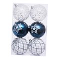 thumbnail image 3 of 6 adornos navideños de bolas, decoración navideña, manualidades, ligeros, para árbol de Navidad. Azul Blanco, 3 of 9