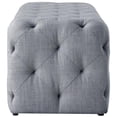 thumbnail image 5 of Posh Living Brice Modern Button-Tufted Linen Fabric Bench in Light Gray, 5 of 8
