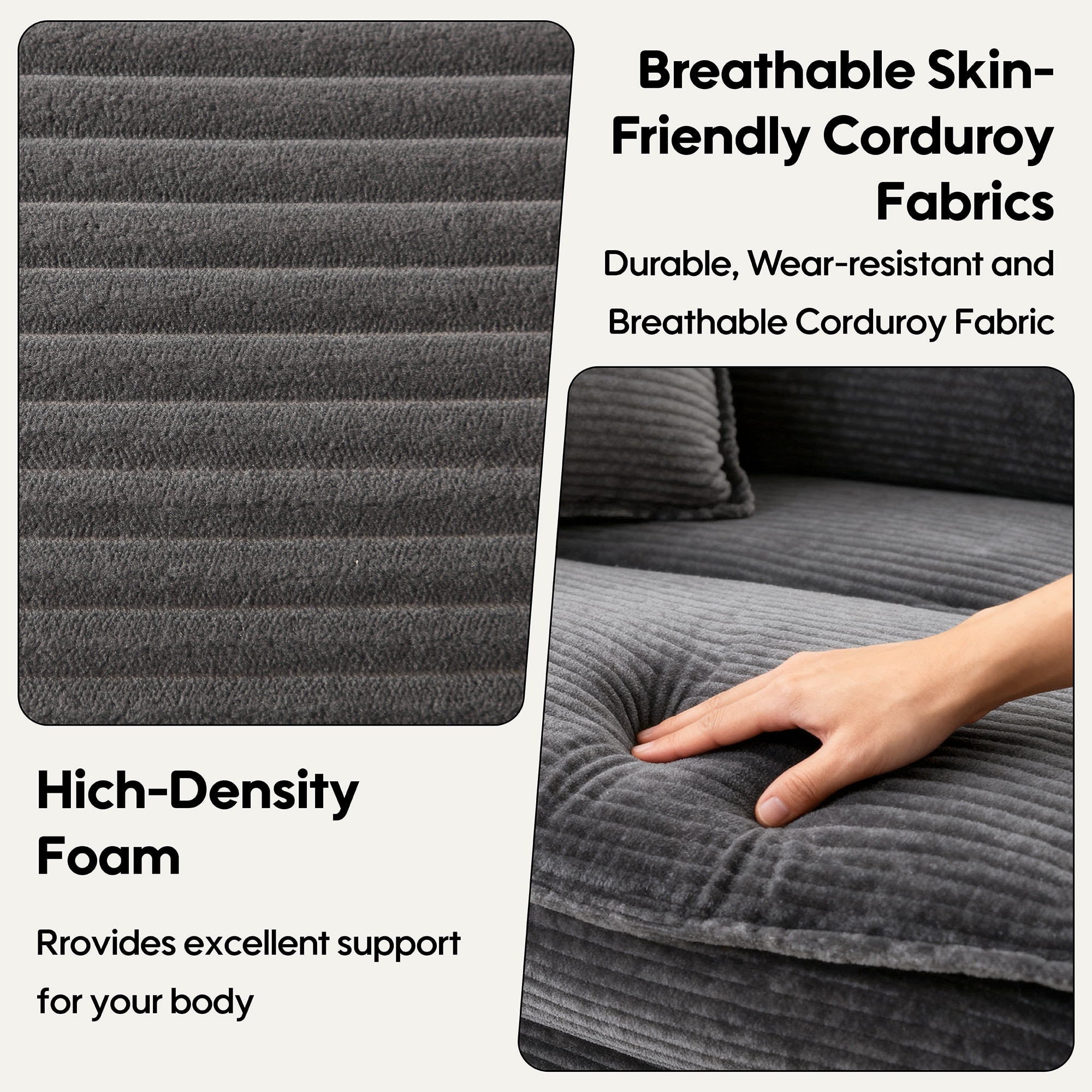 84" Comfy Corduroy Sofa 2-Seater Deep Seating Loveseat with Pillows for Small Spaces