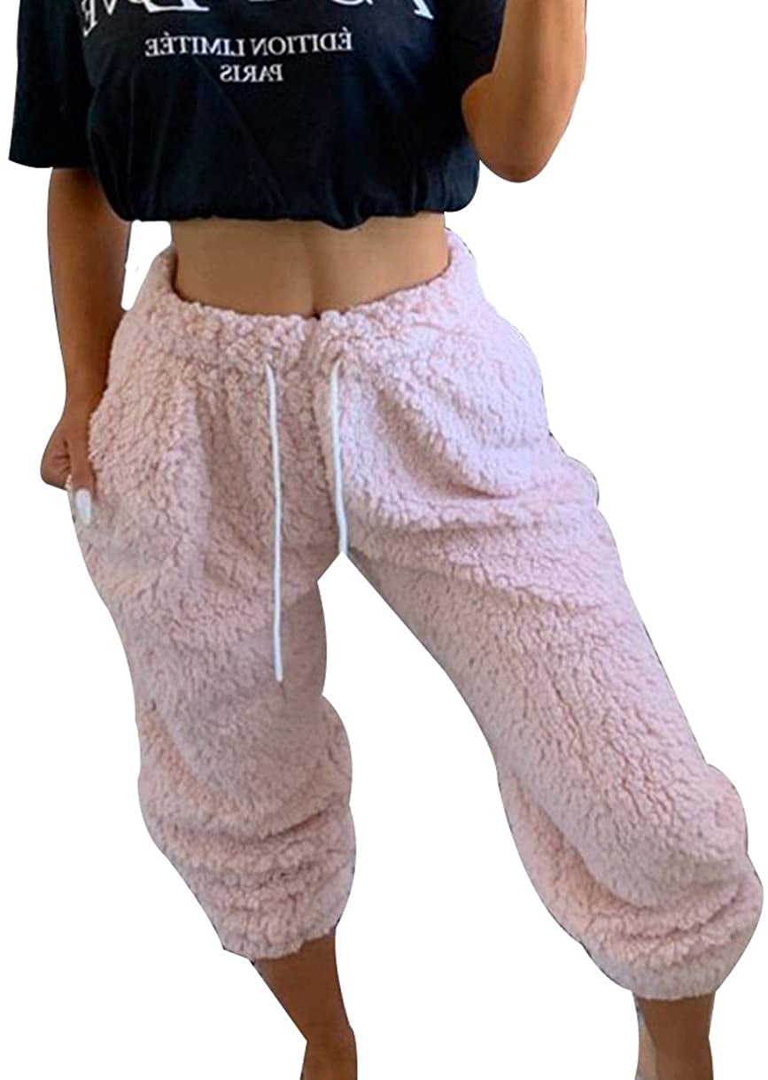 Tidec Women Ladies Fleece Pants Pyjama Bottoms Warm Fluffy Pajama Pants Sleepwear Loungewear 