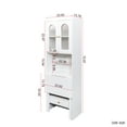 thumbnail image 3 of GAKMCIL Fold-Out Convertible Writing Desk, Space-Saving Desk Cabinet with Storage Cabinet, Shelf & Drawer for Multi-Function Home Office Workstation (Office Furniture/Desks/Writing Desks) (White), 3 of 12