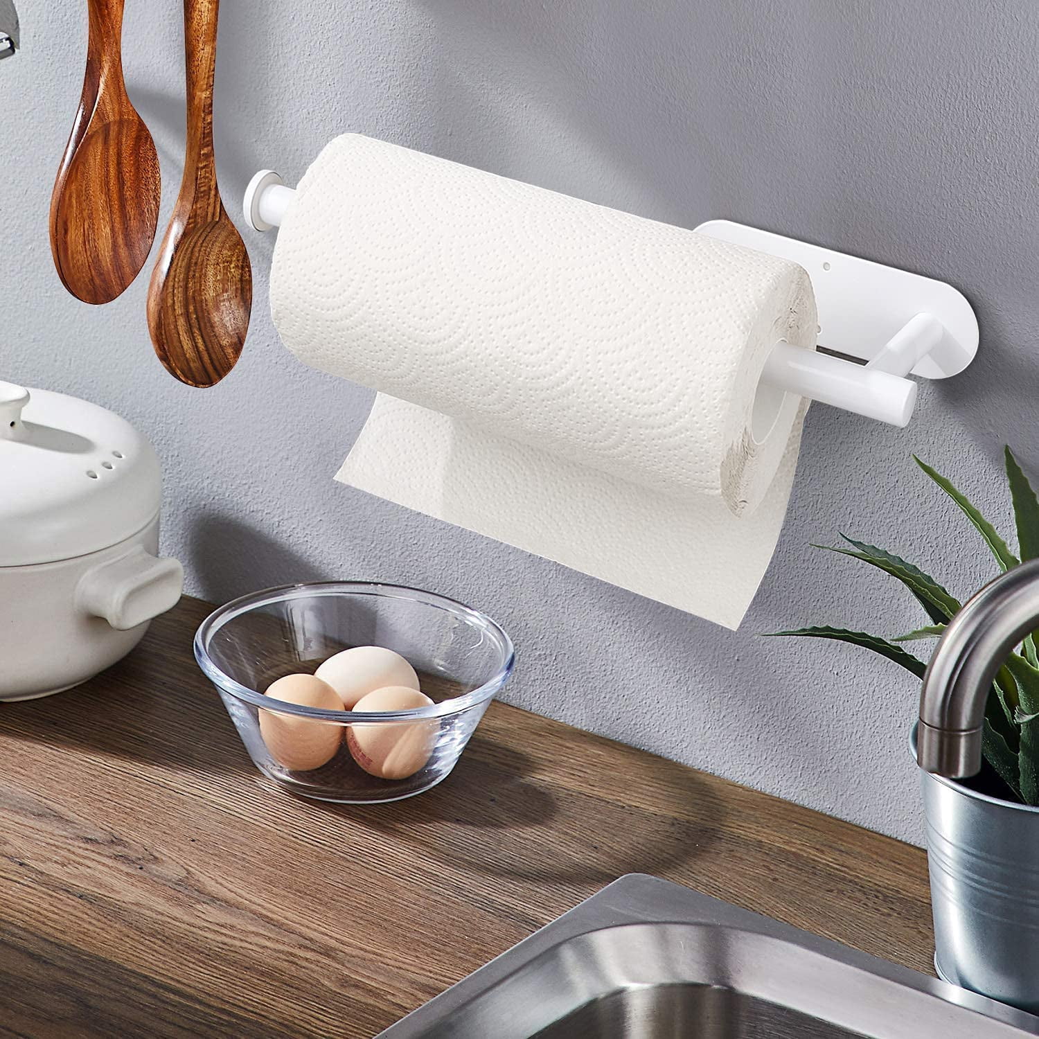 Paper Towel Holders for Kitchen,Paper Towels Bulk- Self-Adhesive Under Cabinet,Both Available in Adhesive and Screws,Stainless Steel