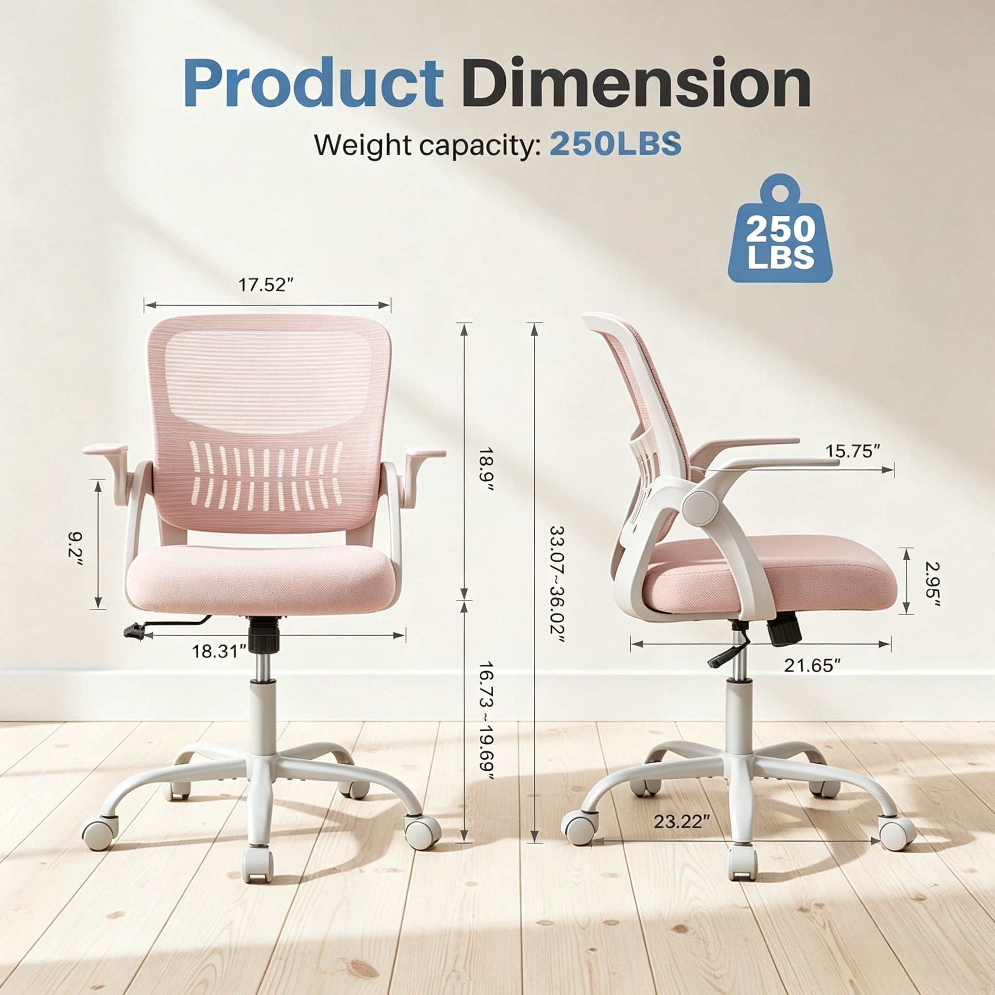 Ergonomic Mid Back Office Chair with Lumbar Support