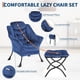 thumbnail image 4 of Dark blue lazy chair con ottoman (1 pcs): moderno lounge accent chair para sala de estar, dormitorio, dorm & oficina, comes con footrest y side pocket, 4 of 7