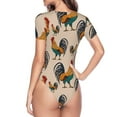 thumbnail image 4 of Naloa Rooster Women's Short-Sleeved Onesie, One-Piece Swimsuit for Parties, dates, clubs - X-Large, 4 of 9