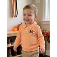 thumbnail image 6 of RUINIXCW Toddler Baby Boy Girl Halloween Shirts Outfit Infant Baby Boys Girls Fall Sweatshirt Clothes Pumpkin Grimace Ghost Long Sleeve Waffled Striped Lapel Half Button Pullover Shirt Tops, 6 of 9