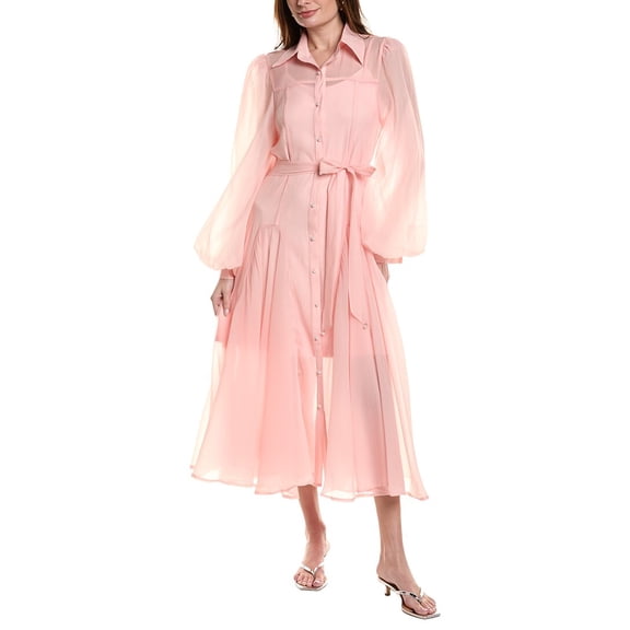 Beulah womens Long Sleeve Midi Dress, s, Pink