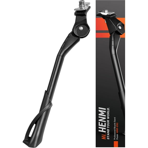 "HENMI Adjustable Bike Kickstand, Aluminum Alloy Kickstand for 24""-29"" Mountain & Trek Bikes, Non-Slip Sole"
