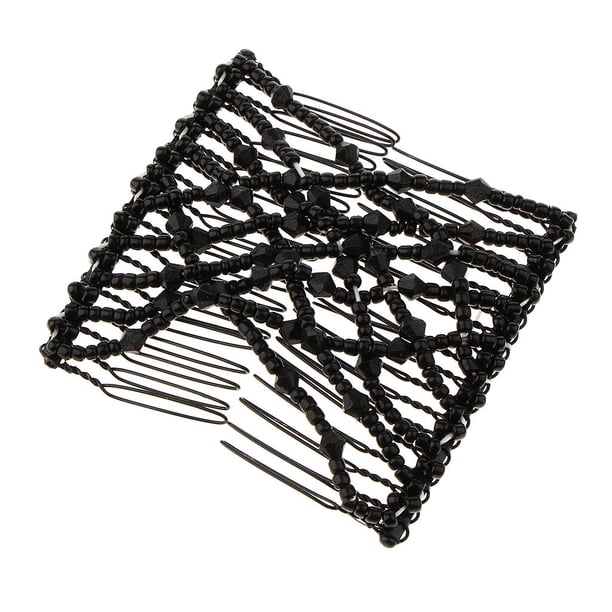 Mujeres Niñas de cabellero Doble Elástico Clip Updo , 1 BLESIY Doble clip de peine para mujer