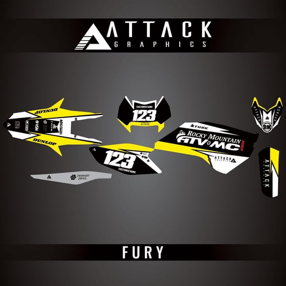 Attack Graphics Custom Fury Complete Bike Graphics Kit for Husqvarna TE 125 2014