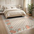thumbnail image 3 of ODIKA Flower Romantic Lattice Frame Climbing Blooms Vintage Trellis Refined Structured for Dining Room, Large Office, Lounge, Non-Slip Chair-Friendly, 3 of 7
