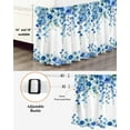 thumbnail image 5 of Blue Floral Bed Skirt Queen Size 18 Inch Drop, Spring Gradient Falling Blue Flower Green Leaf Adjustable Elastic Dust Ruffles Bedskirt for Queen Bed Wrap Around Pleated Mattress Frame Cover, 5 of 9