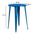 thumbnail image 3 of Flash Furniture Commercial Grade 30" Round Blue Metal Indoor-Outdoor Bar Height Table, 3 of 3