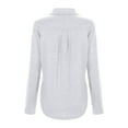 thumbnail image 5 of UJNDER Women's T Shirts for Women Spring and Autumn Long Sleeve Solid Color Flip Loose Pocket Comfortable White L, 5 of 6