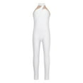 thumbnail image 2 of iiniim Girls Rhinestone Mesh Splice Tank Unitard Full Body One Piece Sleeveless Bodysuit Figure Ice Skating Jumpsuit White 16, 2 of 7