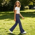 thumbnail image 7 of Chiccall Girls Flare Leggings School Uniform Pants Cotton Breathable Comfy Kids Bell Bottoms Pants Stretchy Casual Clothes for Big Kids, 7 of 7