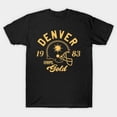 thumbnail image 1 of Casque Rétro de Football de Denver Vintage 1983 - T-Shirt Unisexe Gold Sports G1391 Usé, Tailles jusqu'à 5TG, 1 of 4