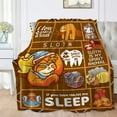 Cute Funny Brown Sleeping Sloth Blanket Gifts for Boys Girls, Kawaii