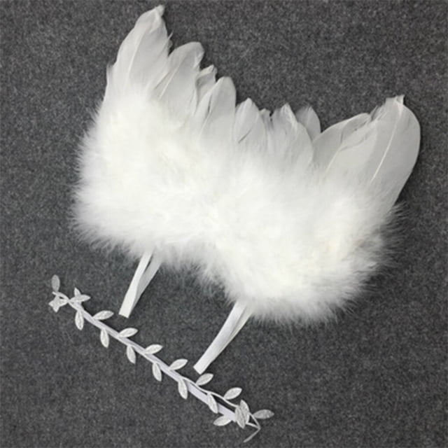 Accesorios de fotografía recién nacido alas de Ángel blancas accesorios para fotos de bebés ala de plumas niñas pelo niños bebé fotografía accesorios para el cabello Tan Jianjun unisex