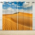 thumbnail image 2 of Desert Curtains Grommet Light Filtering Window Drapes Nature Scenery Yellow Sand Print Pattern Privacy Curtain Panels for Bedroom Living Room 2 Panels 42 x 84 Inch, 2 of 5