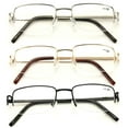 thumbnail image 2 of 3 Pairs Metal Half Rim Rectangular Readers - Modern Classy Readers Gold Silver Black, 2 of 2