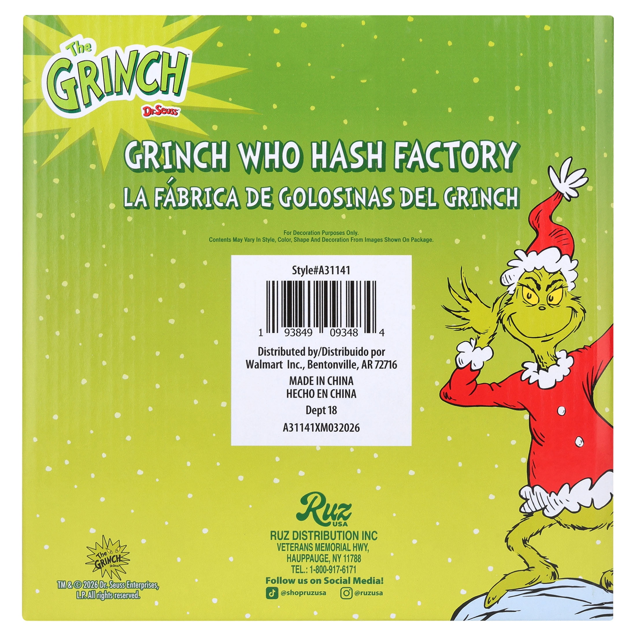 Dr. Seuss The Grinch Who Hash Factory Tabletop Christmas Village Building