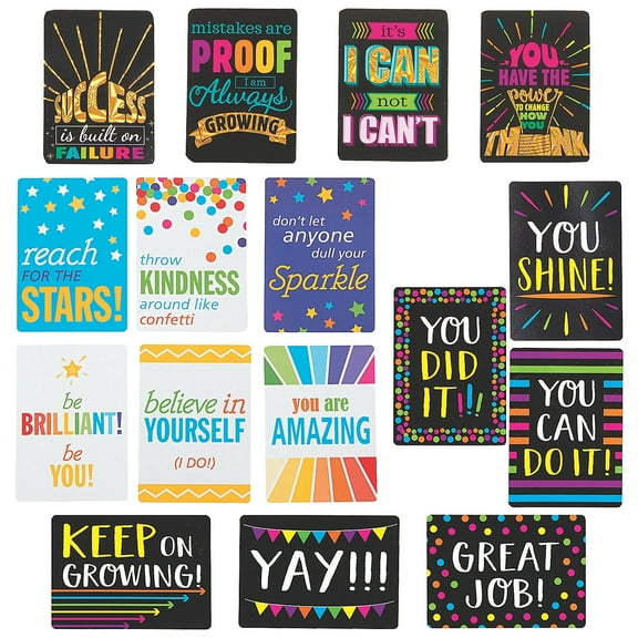 Fun Express Mini Encouragement Card Assortment Kit Bulk 144 Pc