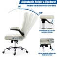 thumbnail image 4 of BUPPLEE Executive Office Chair Velvet Ergonomic Style, Swivel Flip-Up Arms, 4 of 9