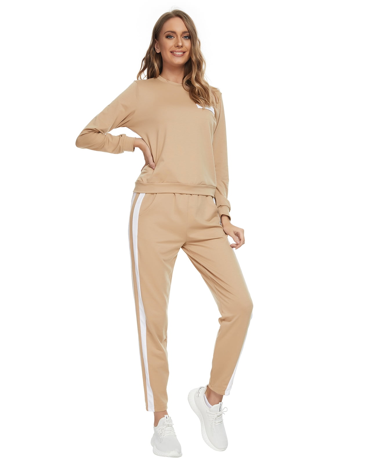 MintLimit Womens Sweatsuits 2 Piece Long Sleeve Outfits Ripped Hole ...