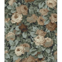 NextWall Midnight Blue & Café Rose Garden Peel and Stick Wallpaper