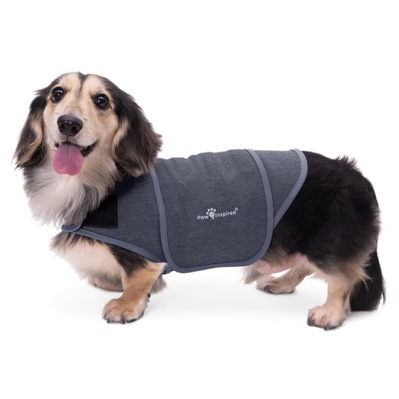 Paw Inspired Dog Anxiety Vest, Calming Weighted Thunder Jacket for Dogs, Soothing Compression Vest for Thunderstorms, Fireworks, Travel, Separation Anxiety (Gray, Small Size)