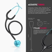 MDF Acoustica® Lightweight Dual Head Stethoscope (MDF747XP) - Matte Black and Blue