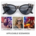 thumbnail image 3 of KAKOWELY 1 pieza de gafas de Halloween con forma de calavera para fiestas (plateadas), 3 of 4