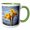 Green/White, variant on 3drose, Canna Lily Flower on Lake, 11oz Mug