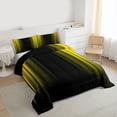 thumbnail image 3 of Feelyou Yellow Stripes Ombre Twin Comforter Sets, Teens Abstract Lines Bedding Set, 2pcs, 3 of 8
